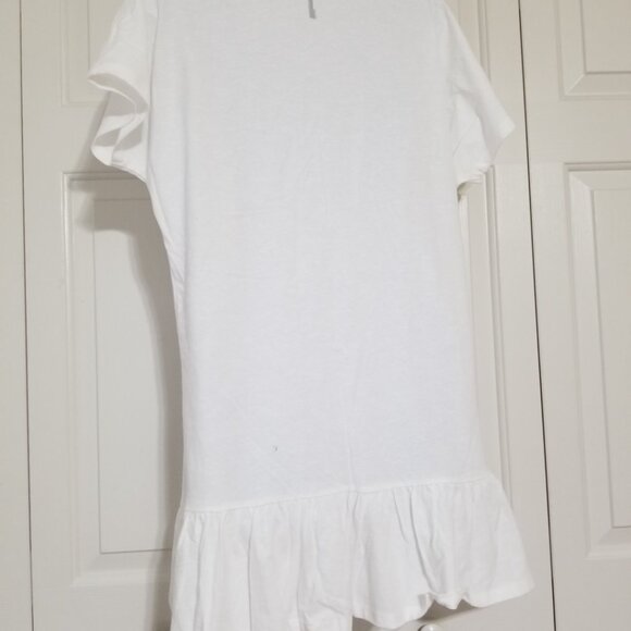 ASOS DESIGN button through slubby mini dress with pep hem White Size US 4 NWT - Picture 4 of 4